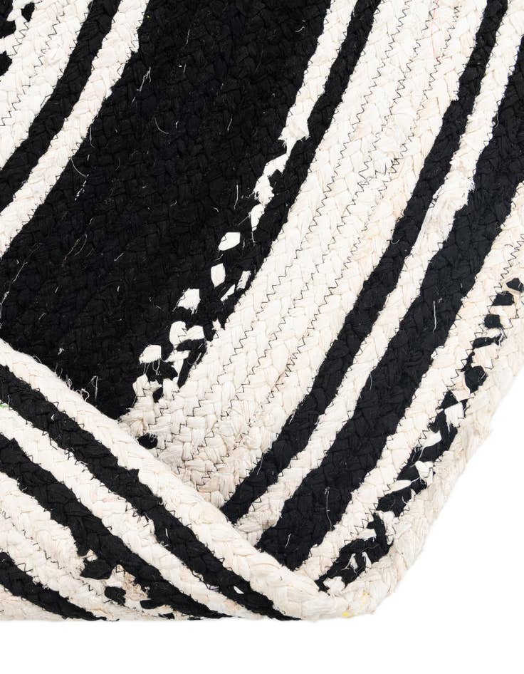 Detail image of 2' 2 x 3' 7  Hand Braided Chindi Hearth Rug