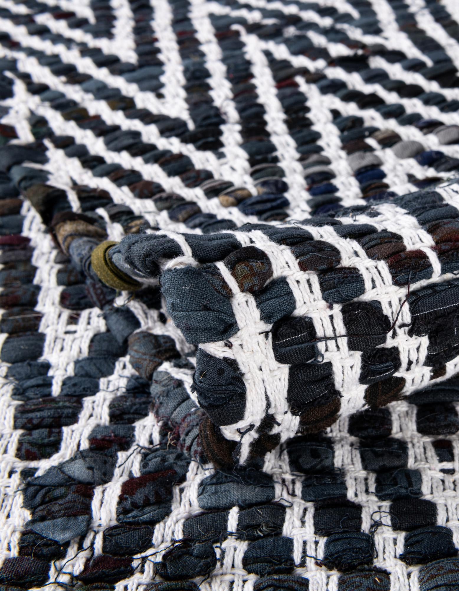 2' 2 x 3' 7 Hand Woven Chindi Chevron Hearth Rug