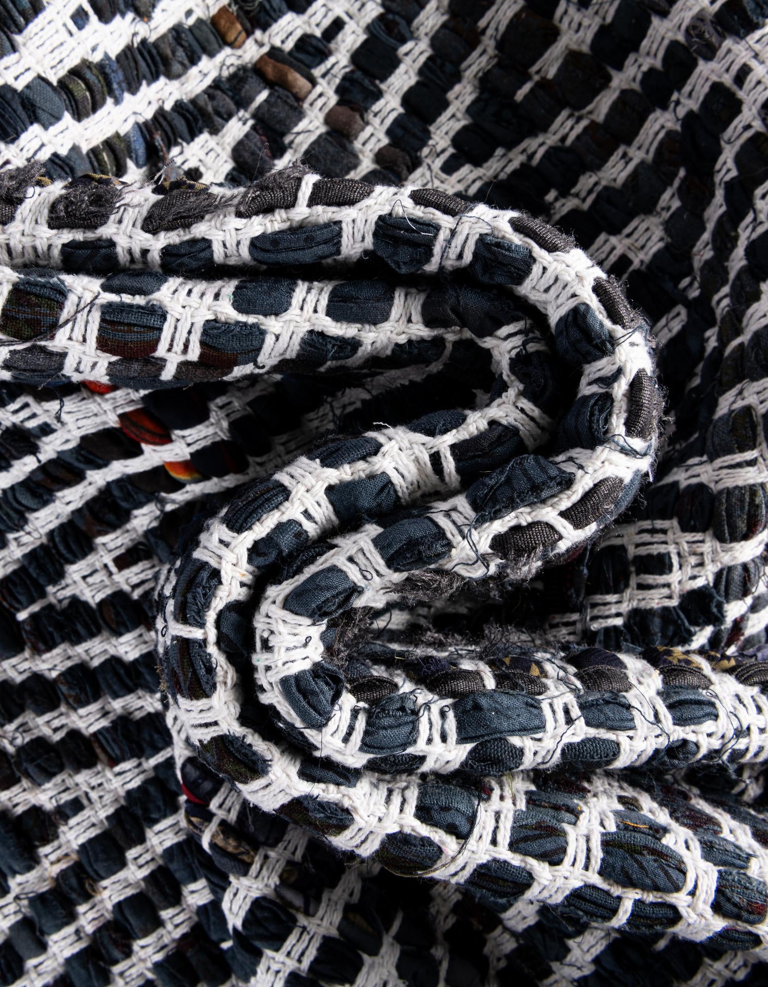 2' 2 x 3' 7 Hand Woven Chindi Chevron Hearth Rug