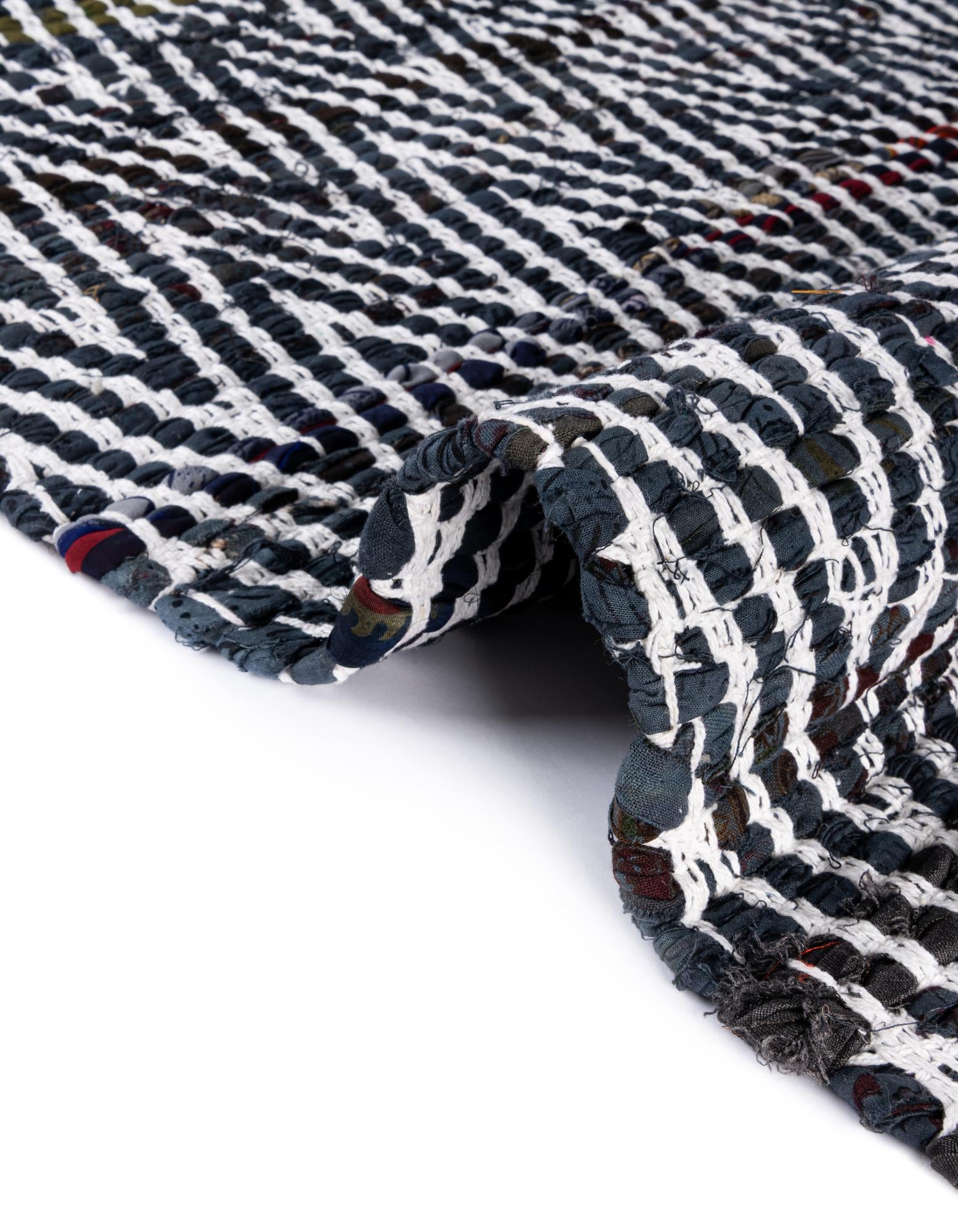 2' 2 x 3' 7 Hand Woven Chindi Chevron Hearth Rug
