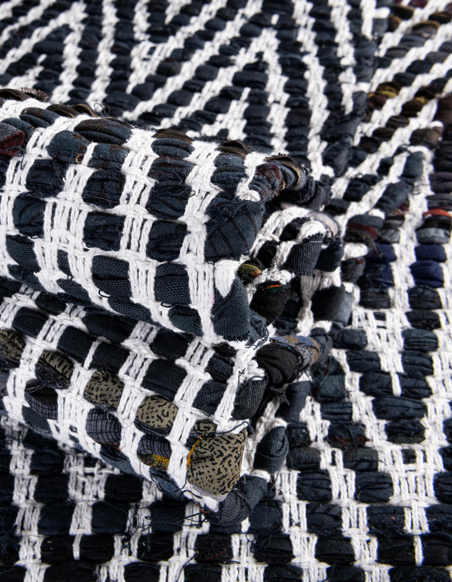 2' 2 x 3' 7 Hand Woven Chindi Chevron Hearth Rug
