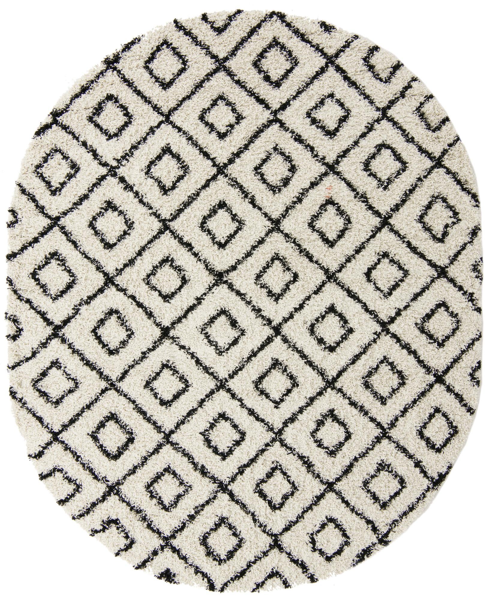 7' 10 x 10' Lattice Shag Oval Rug