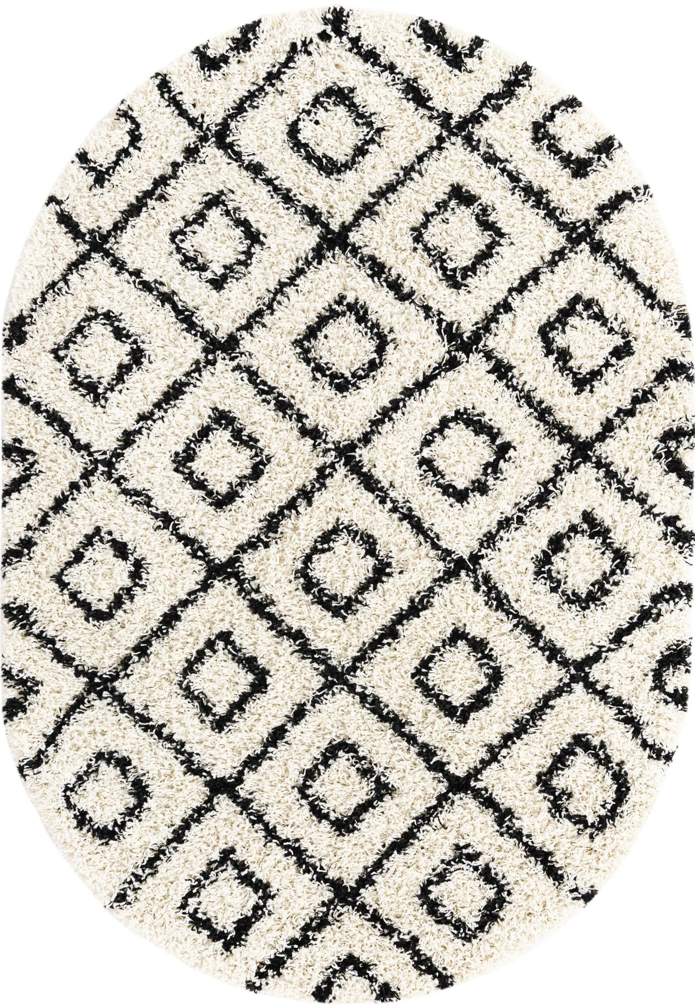 4' x 6' Lattice Shag Oval Rug