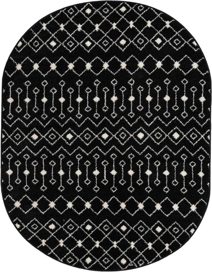 Detail image of 5' 3 x 8' Moroccan Trellis Oval Rug