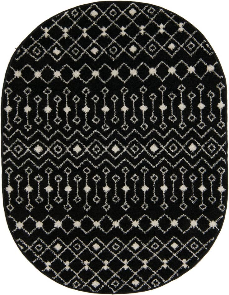 Detail image of 4' x 6' Moroccan Trellis Oval Rug