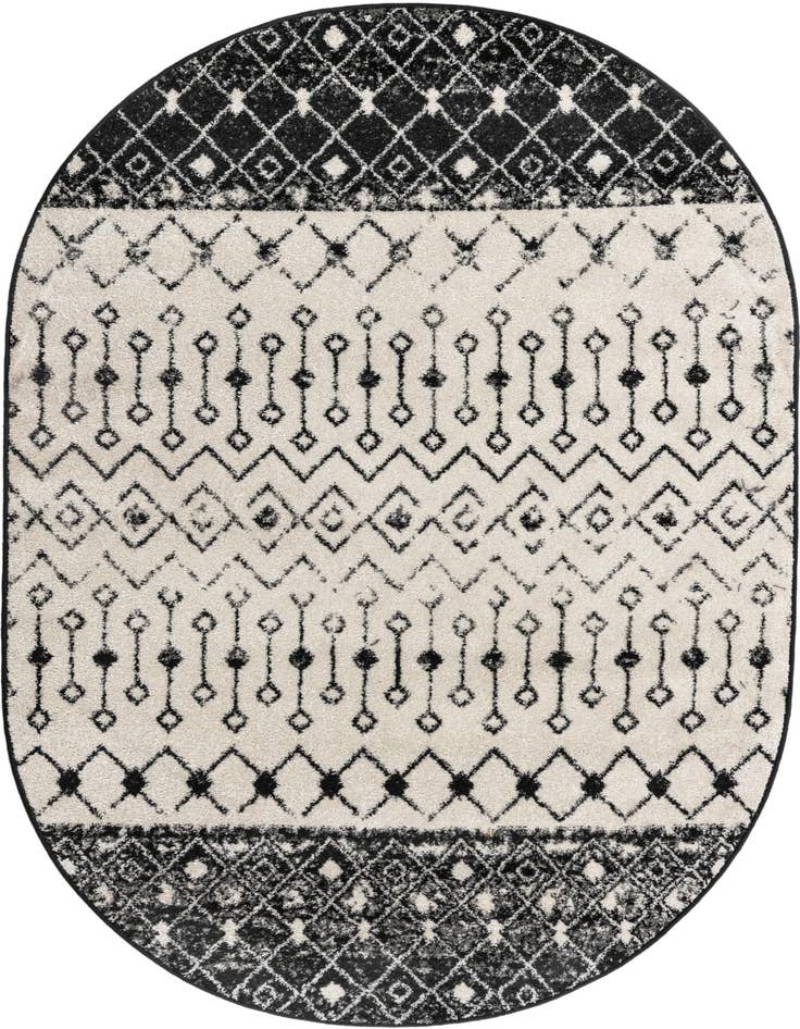 Detail image of 5' 3 x 8' Moroccan Trellis Oval Rug