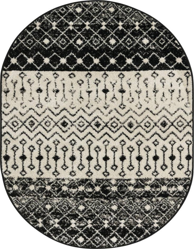 Detail image of 4' x 6' Moroccan Trellis Oval Rug