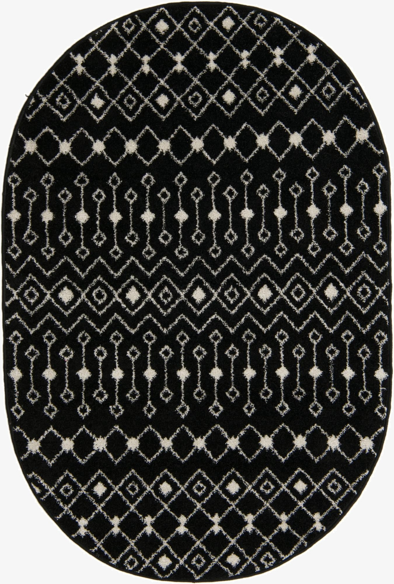 4' x 6' Moroccan Trellis Oval Rug