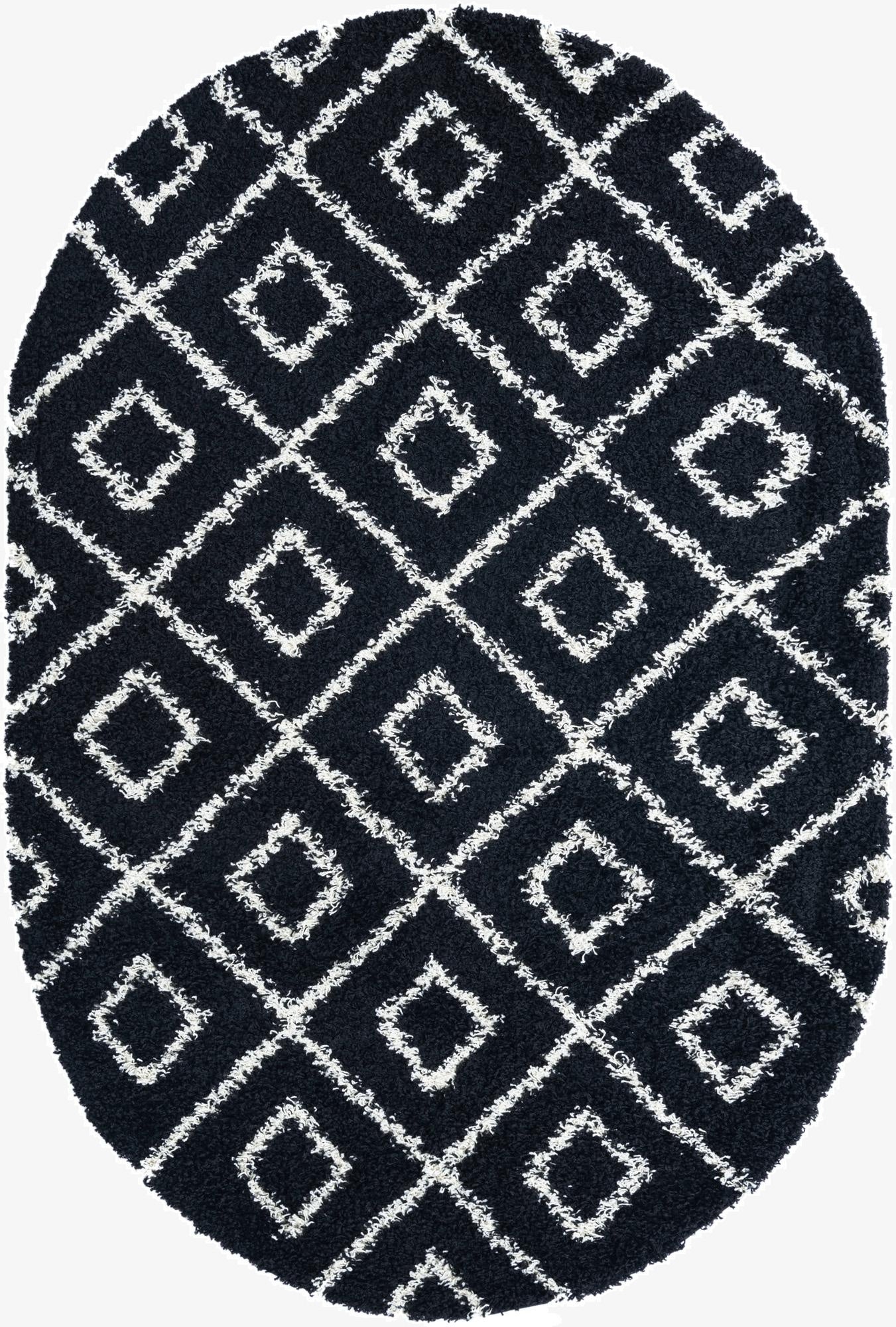 5' 3 x 8' Trellis Shag Oval Rug