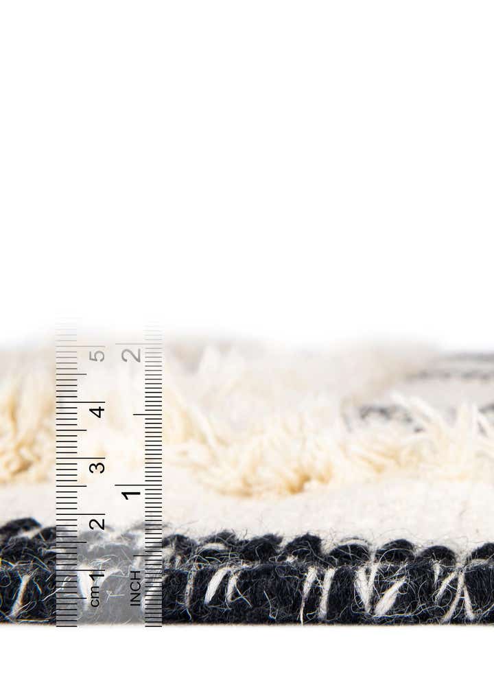 Custom Black and White Hand Woven Arizona Wool Rug