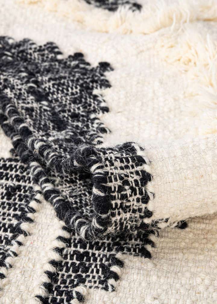 Custom Black and White Hand Woven Arizona Wool Rug