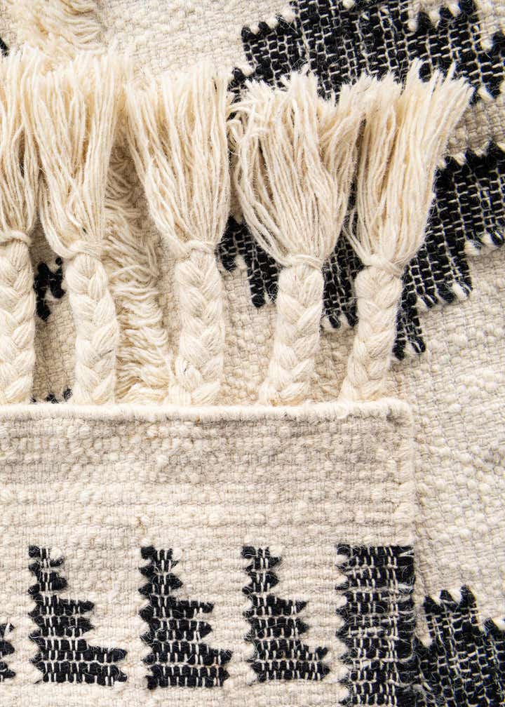 Custom Black and White Hand Woven Arizona Wool Rug
