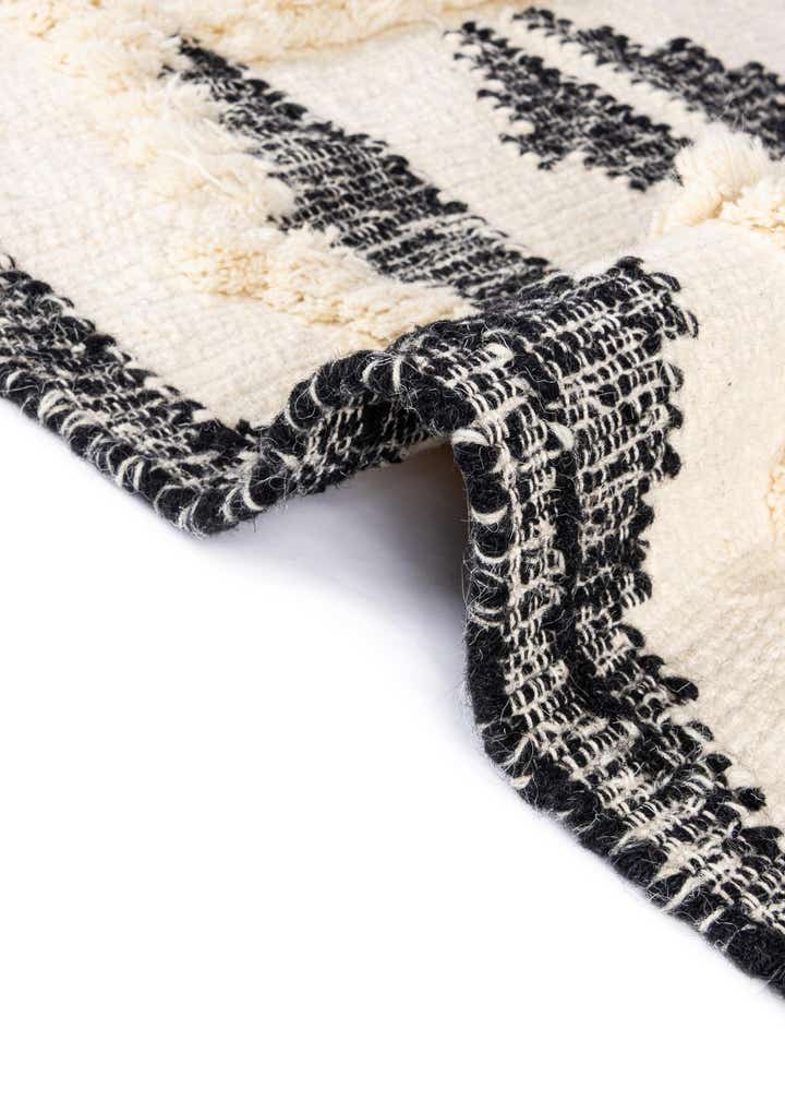 Custom Black and White Hand Woven Arizona Wool Rug