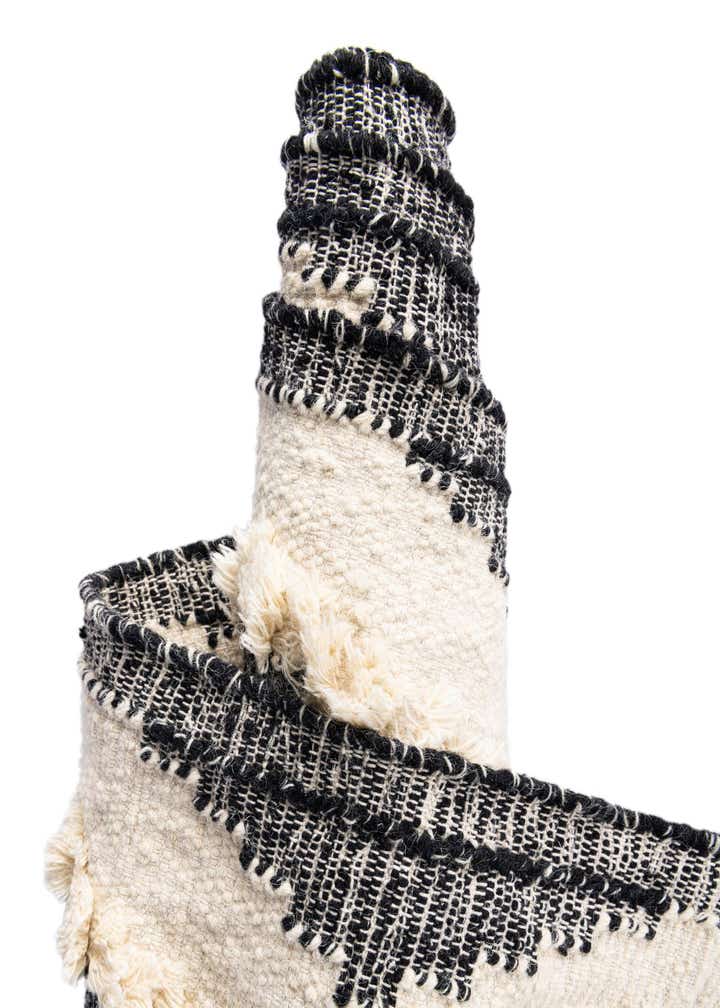 Custom Black and White Hand Woven Arizona Wool Rug