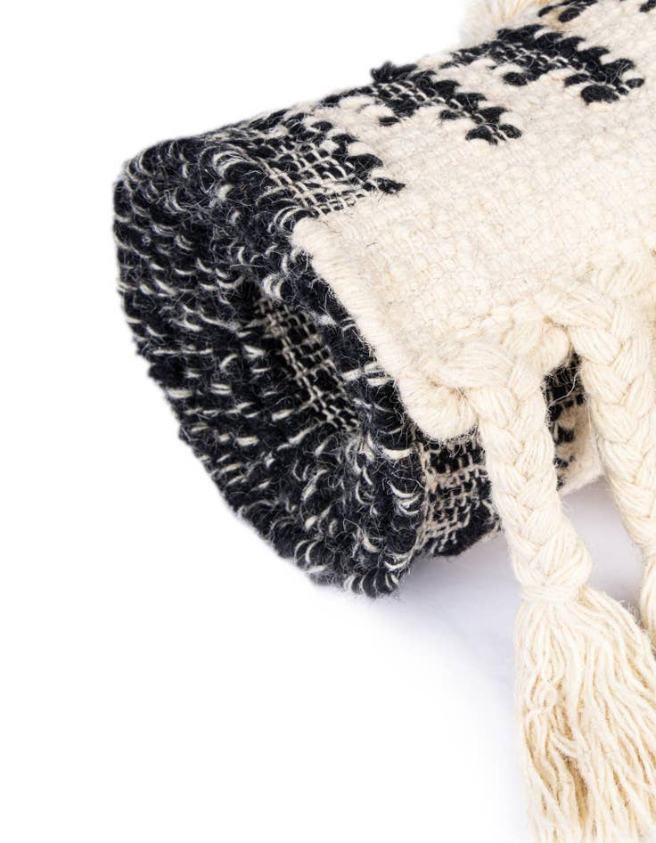 Detail image of Custom Black and White Hand Woven Arizona Wool Rug