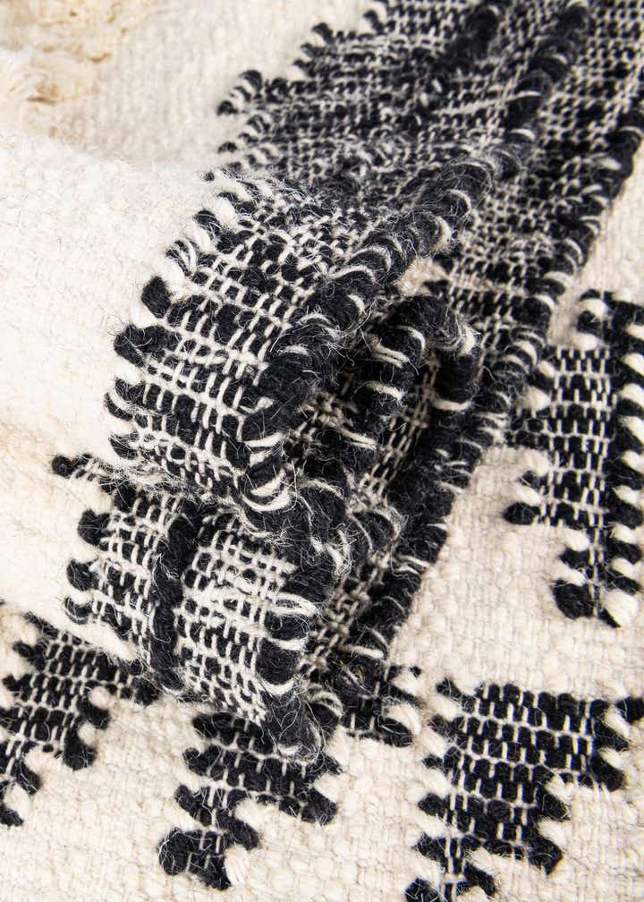 Custom Black and White Hand Woven Arizona Wool Rug