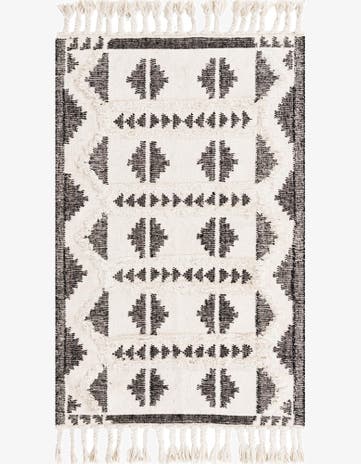 Black and White Hand Woven Arizona Wool Rug