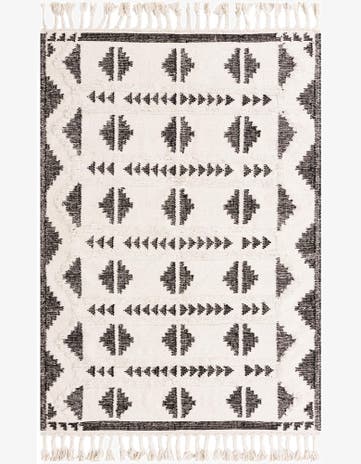 Black and White Hand Woven Arizona Wool Rug