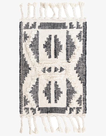 Black and White Hand Woven Arizona Wool Rug