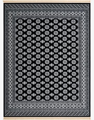 Black and White Bokhara Rug