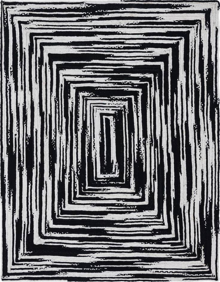 Detail image of 9' x 12' 2  Hand Braided Chindi Rug