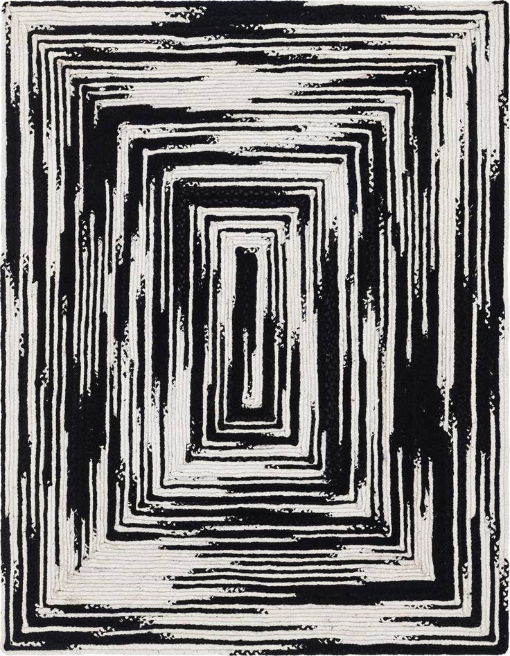 Detail image of 6' 1 x 9'  Hand Braided Chindi Rug