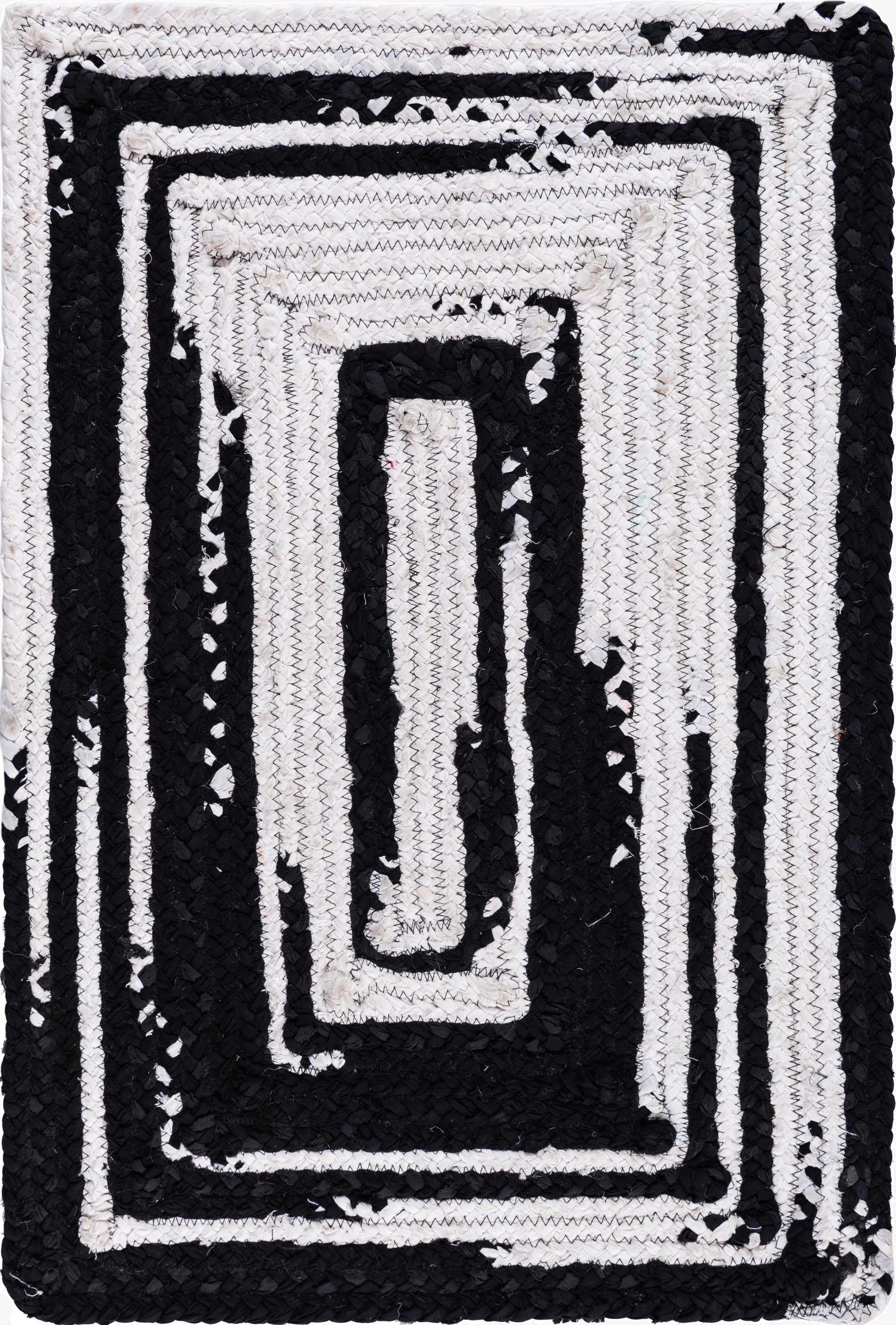 2' x 3' 1  Hand Braided Chindi Rug