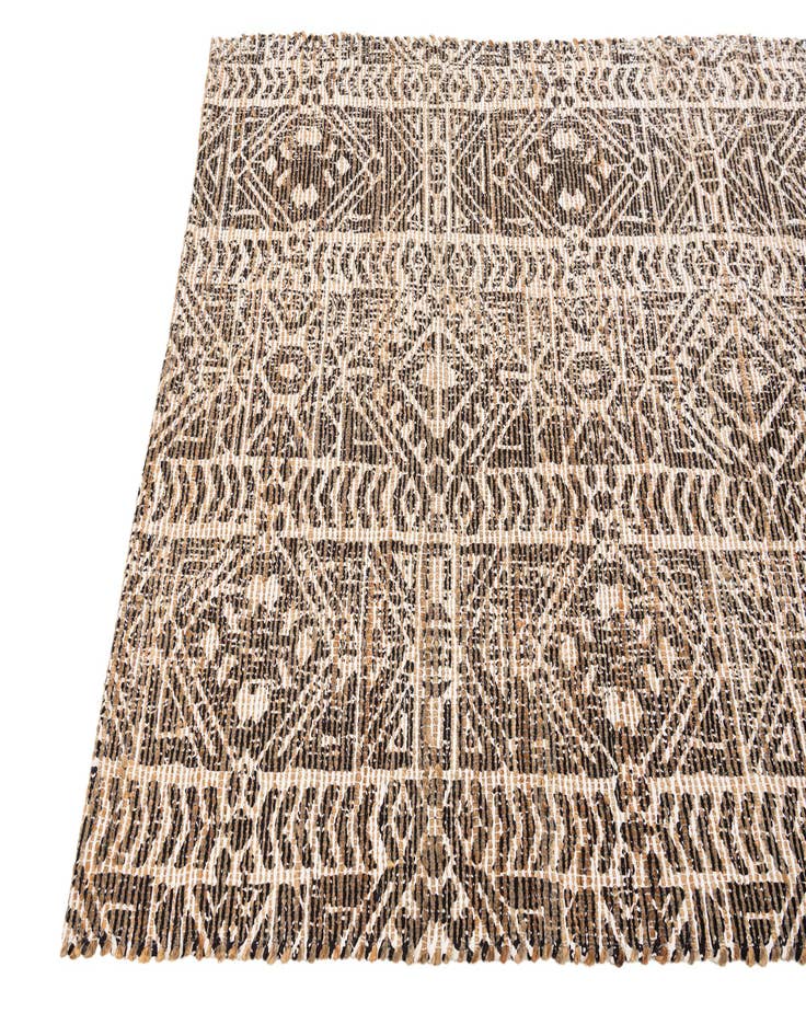 Detail image of 4' 2 x 6' Hand Braided Chenille Jute Rug