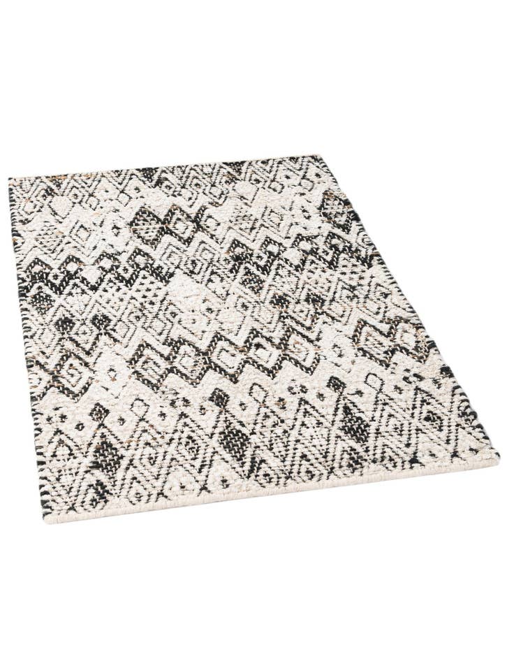 Detail image of 2' 2 x 3' 2 Hand Woven Chindi Braided Jute Rug