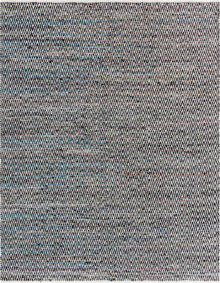 Detail image of 9' x 12' Hand Woven Chindi Chevron Rug