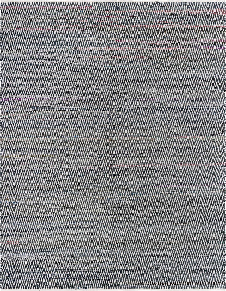 Detail image of 8' x 11' Hand Woven Chindi Chevron Rug