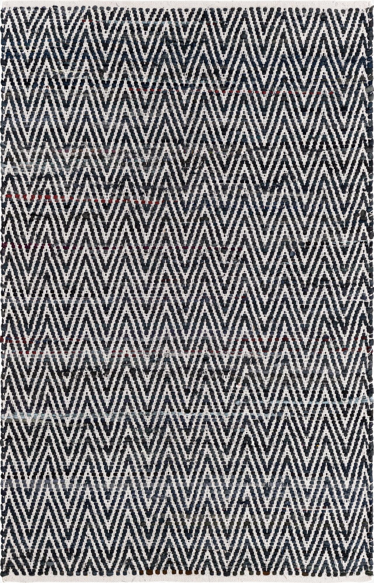 4' 1 x 6' 1  Hand Woven Chindi Chevron Rug