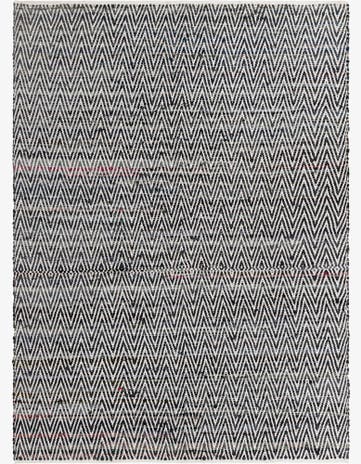 Black and White Hand Woven Chindi Chevron Rug