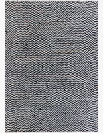Black and White Hand Woven Chindi Chevron Rug