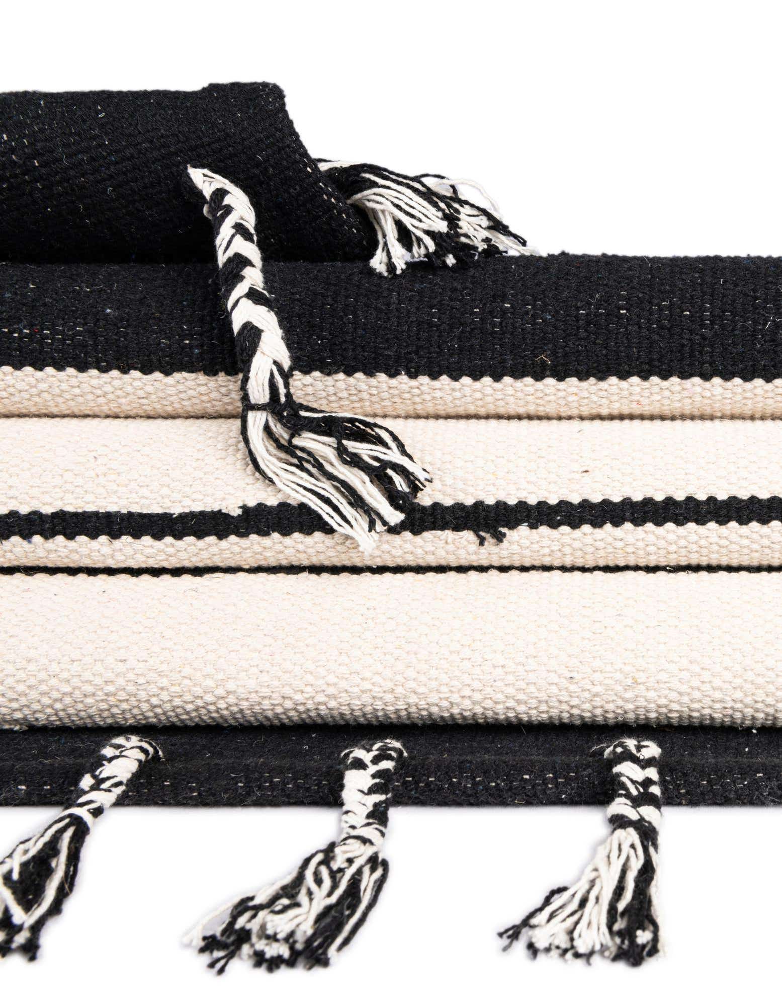Custom Black and White Hand Woven Chindi Cotton Rug