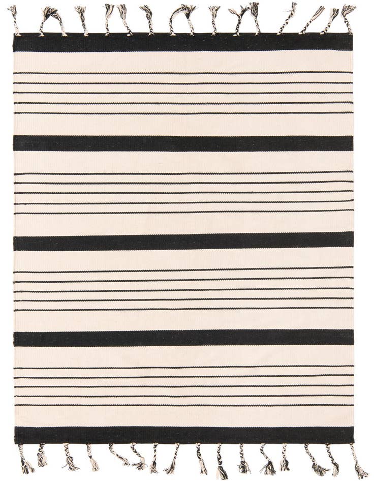 Detail image of 5' 1 x 8' Hand Woven Chindi Cotton Rug