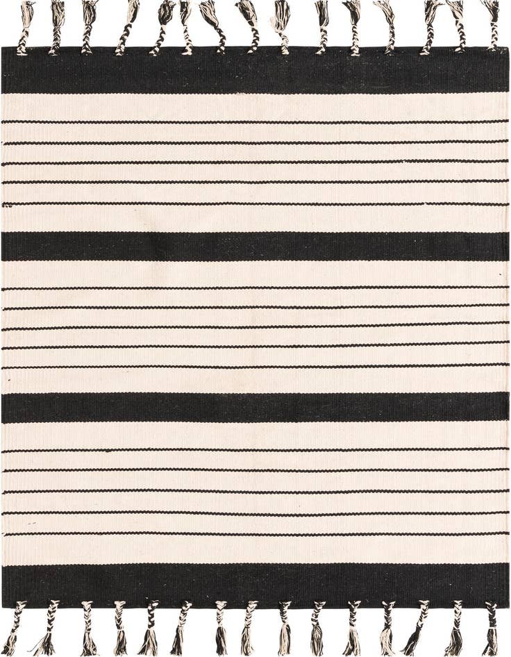 Detail image of 4' 1 x 6' 1 Hand Woven Chindi Cotton Rug