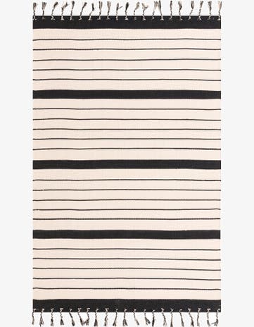 Black and White Hand Woven Chindi Cotton Rug