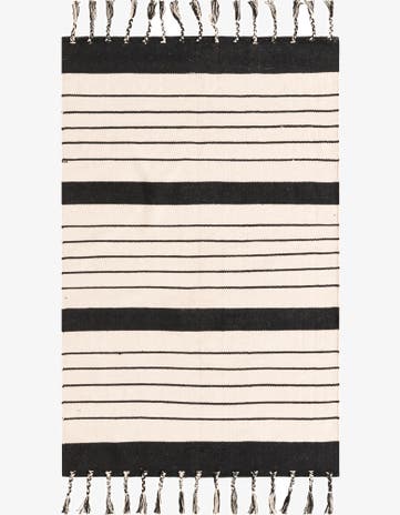 Black and White Hand Woven Chindi Cotton Rug