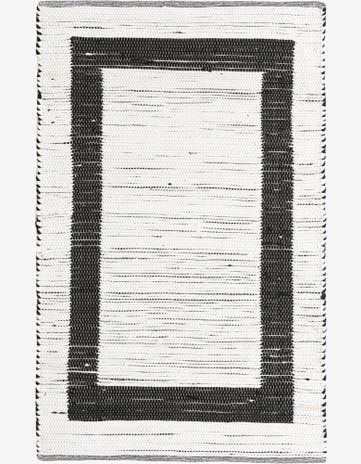Black and White Hand Woven Chindi Jute Rug