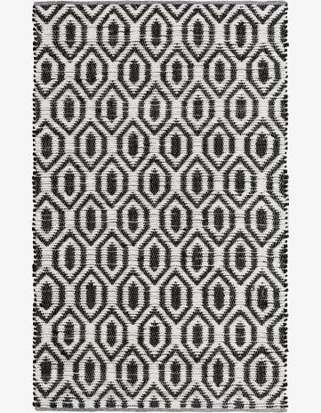 Black and White Hand Woven Chindi Jute Rug
