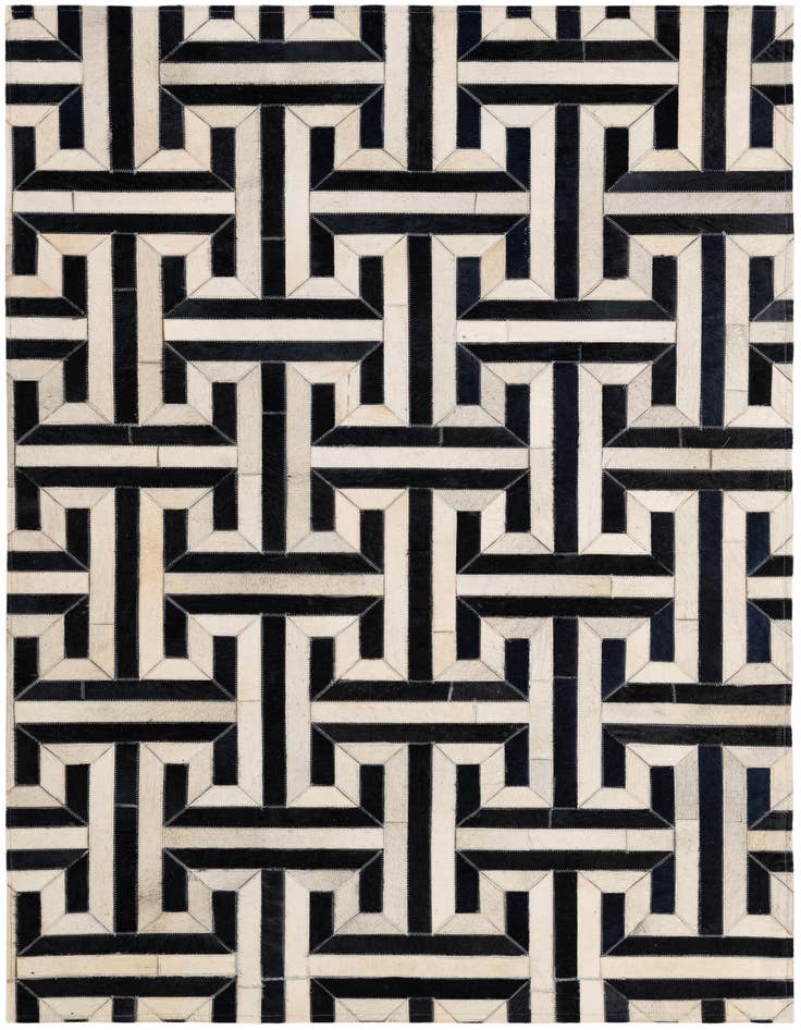 Detail image of 4' 2 x 6' 1 Cowhide - Patchwork Rug