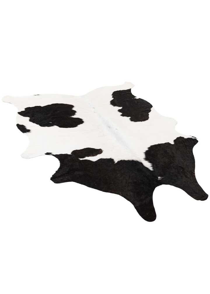 4' 4 x 4' 11 Cowhide Leather Rug