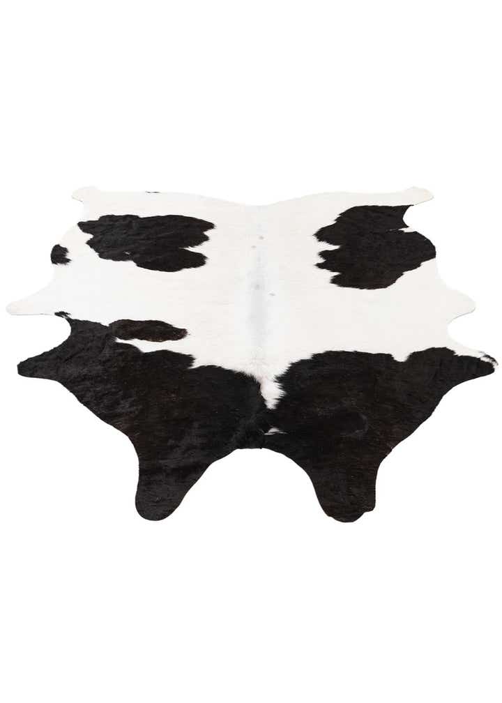 4' 4 x 4' 11 Cowhide Leather Rug