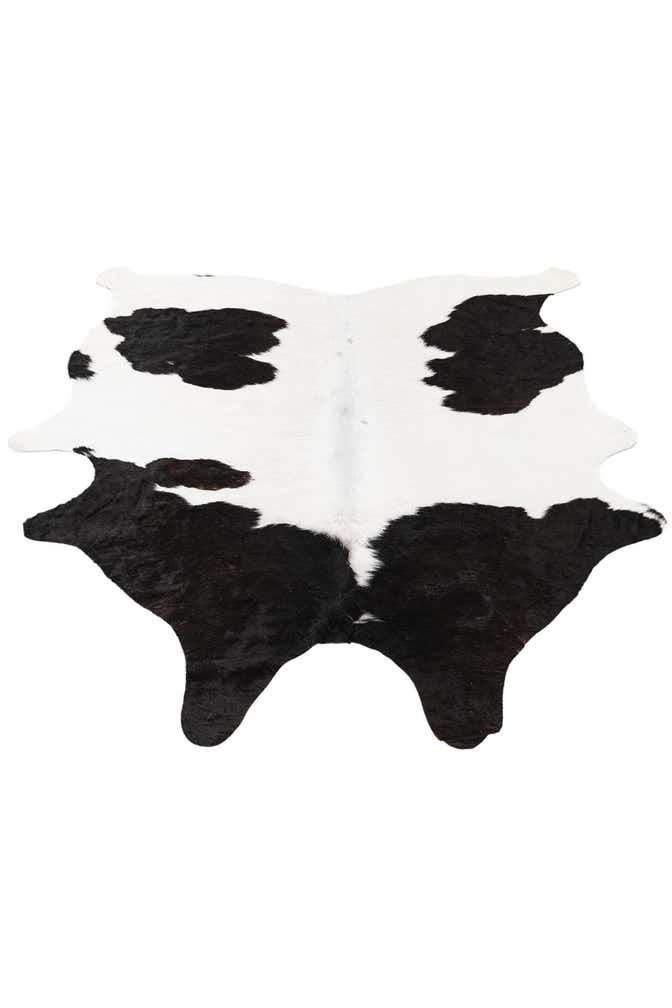4' 4 x 4' 11 Cowhide Leather Rug