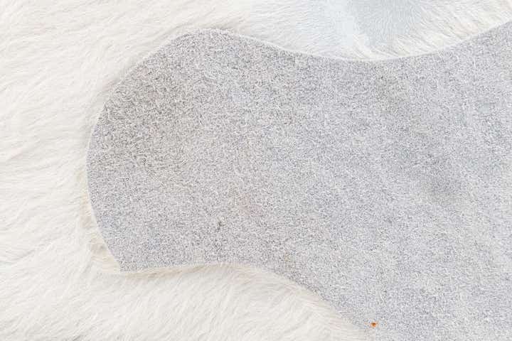 4' 4 x 4' 11 Cowhide Leather Rug