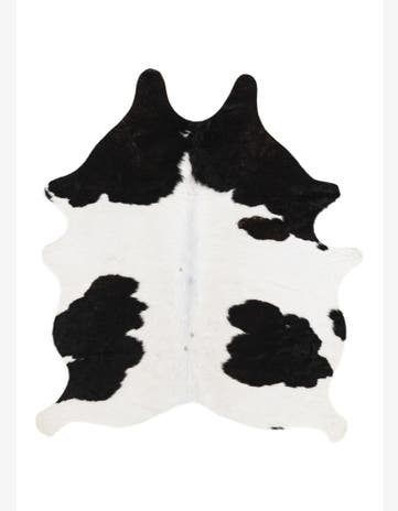 4' 4 x 4' 11 Cowhide Leather Rug