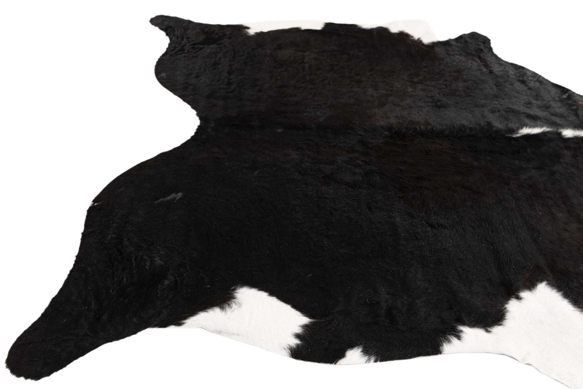 6' 2 x 6' 8 Cowhide Leather Rug