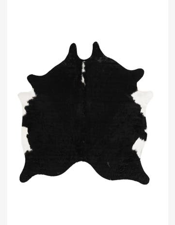 6' 2 x 6' 8 Cowhide Leather Rug