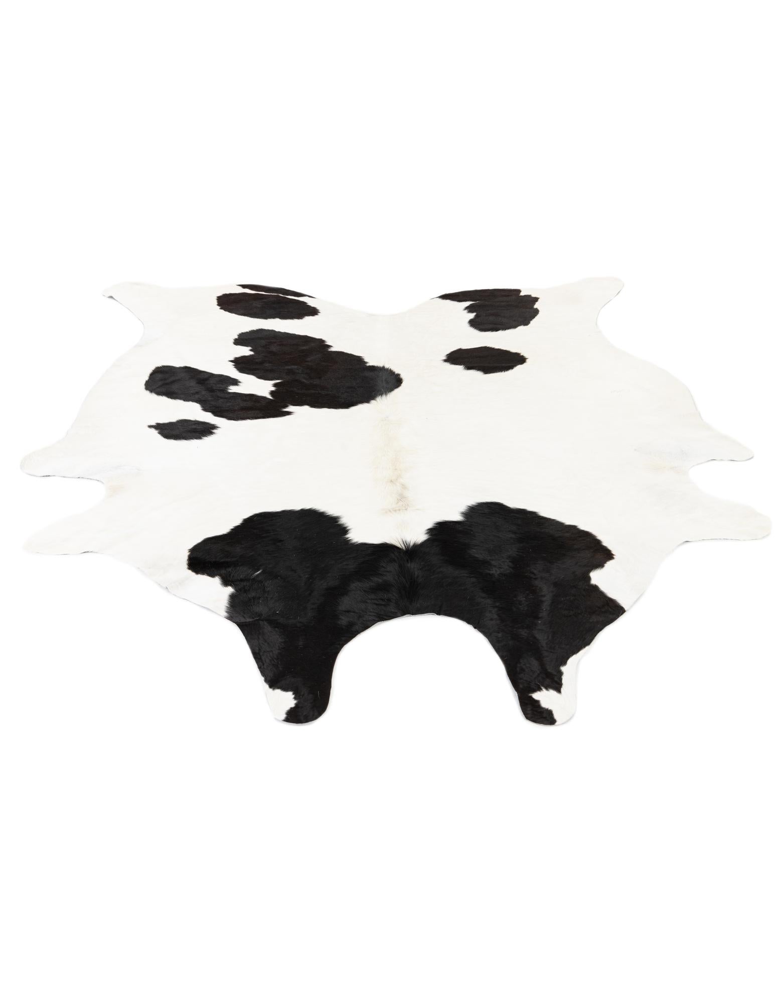 6' 3 x 6' 10 Cowhide Leather Rug